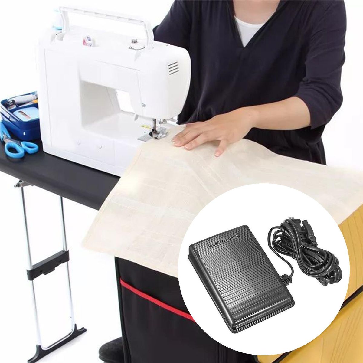 Sewing Machine Non-Slip Foot Control Pedal US Adapter With