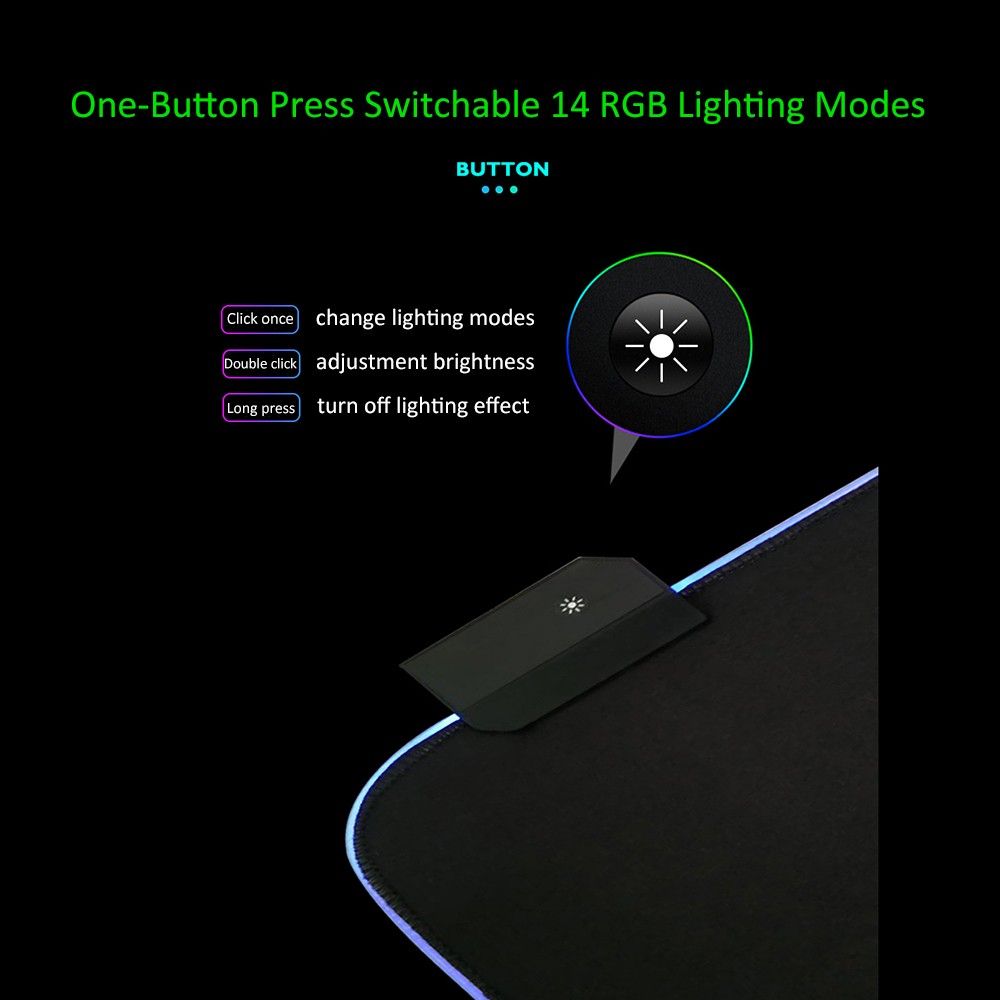 LEDs RGB Mouse Pad 14 Lighting Modes Gaming Extra Large Soft