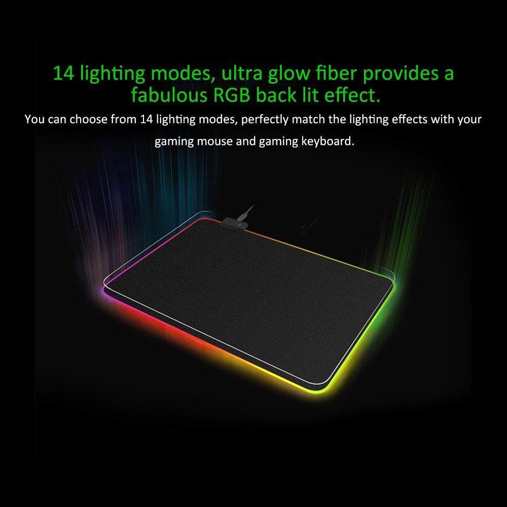 LEDs RGB Mouse Pad 14 Lighting Modes Gaming Extra Large Soft