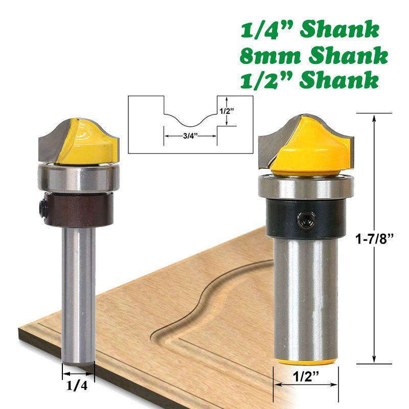 1PC 14" 6.35MM Shank Milling Cutter Wood Carving Faux Panel