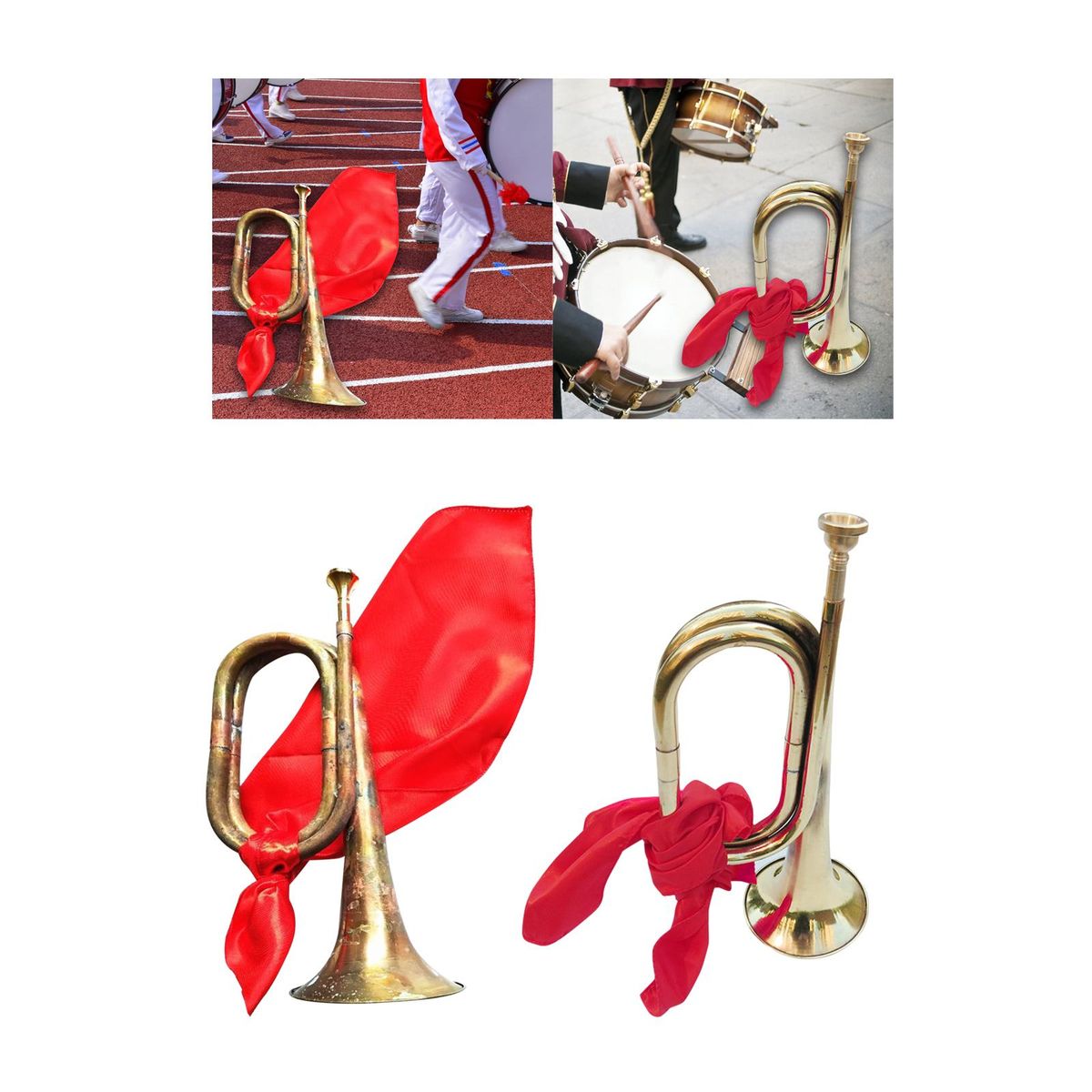 Cavalry Trumpet With Mouthpiece Scout Bugle For Beginner
