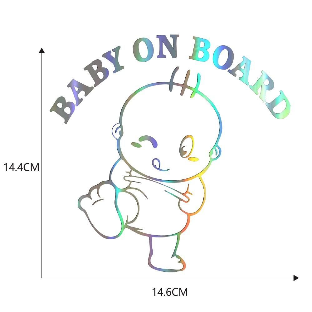 Funny 3D Cute Car Stickers Kids On Board Cute Cartoon Warning Car Stickers Laser Stickers Window Decoration