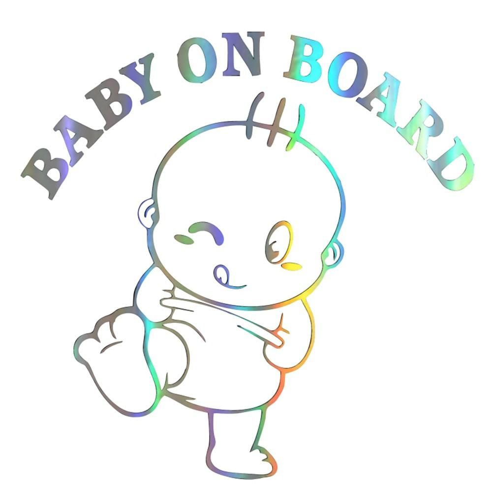 Funny 3D Cute Car Stickers Kids On Board Cute Cartoon Warning Car Stickers Laser Stickers Window Decoration