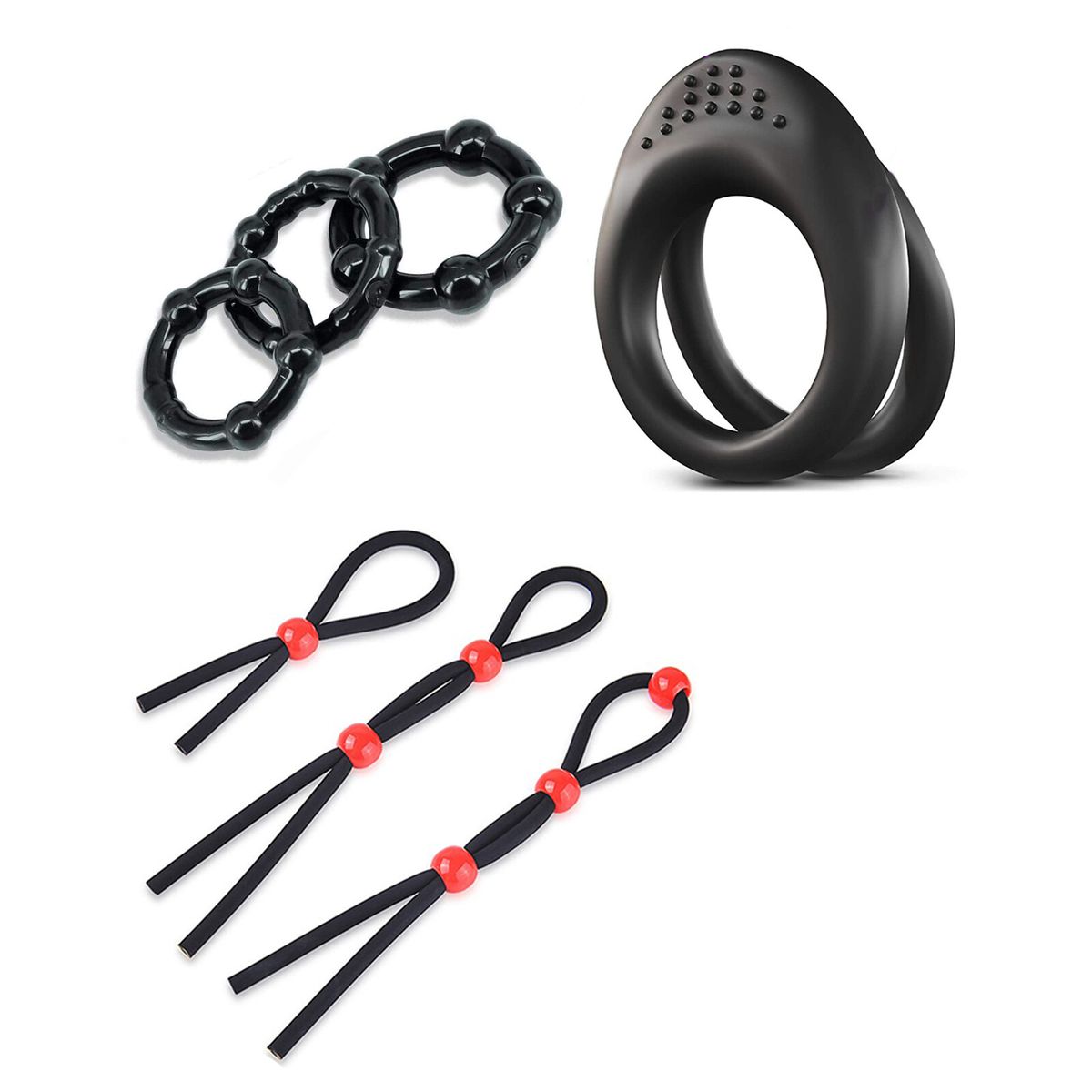 Silicone Penis Rings Set, 7 Different Sizes Cock Rings