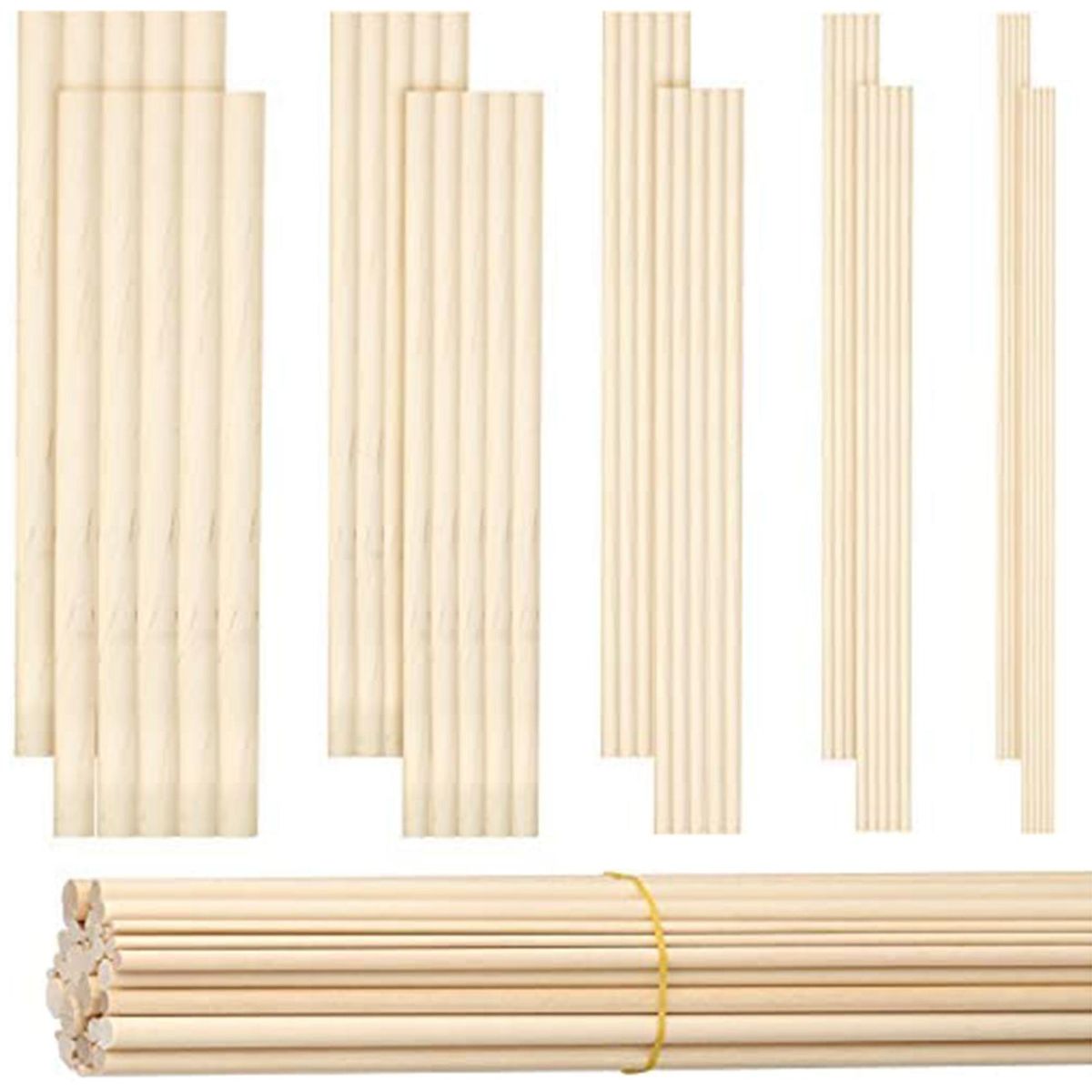 100 Pieces Dowel Rods Wooden Dowel Rod Craft