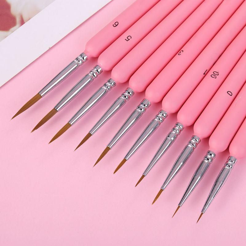 10Pcs/set Wolf Hair Hook Line Pen Fine Paint Brush Pen Set Artist Watercolor Acrylic Painting Brush Art Drawing Supplies