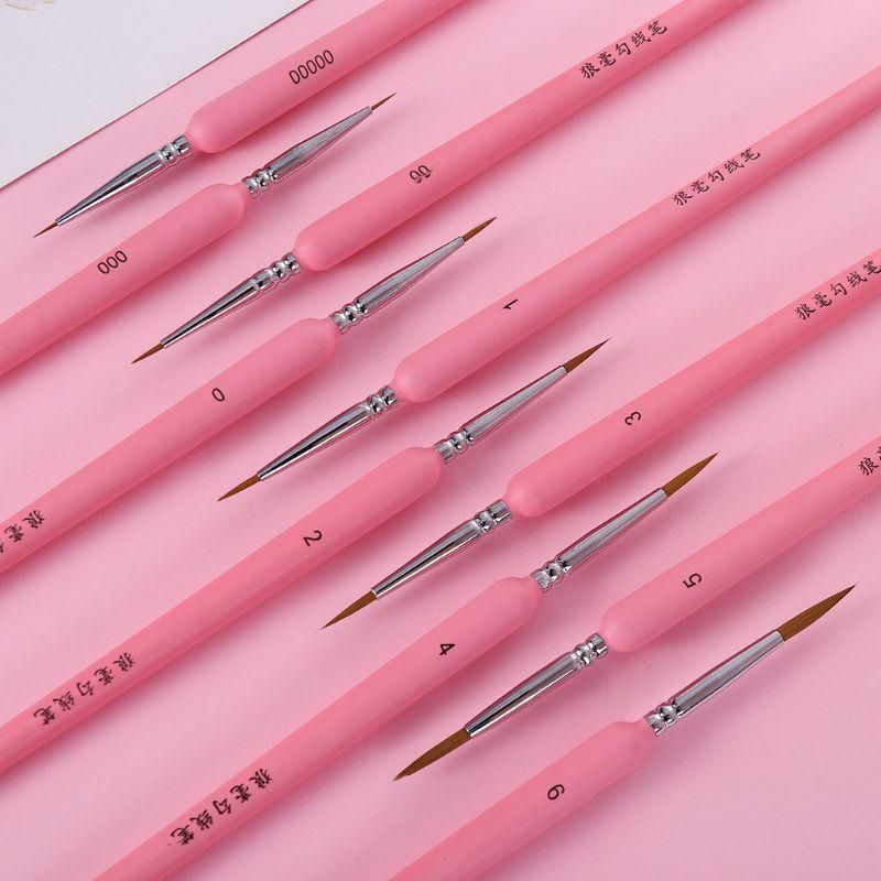 10Pcs/set Wolf Hair Hook Line Pen Fine Paint Brush Pen Set Artist Watercolor Acrylic Painting Brush Art Drawing Supplies