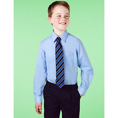 2 Pack Boys' Outstanding Value Easy to Iron Long Sleeve Shirts