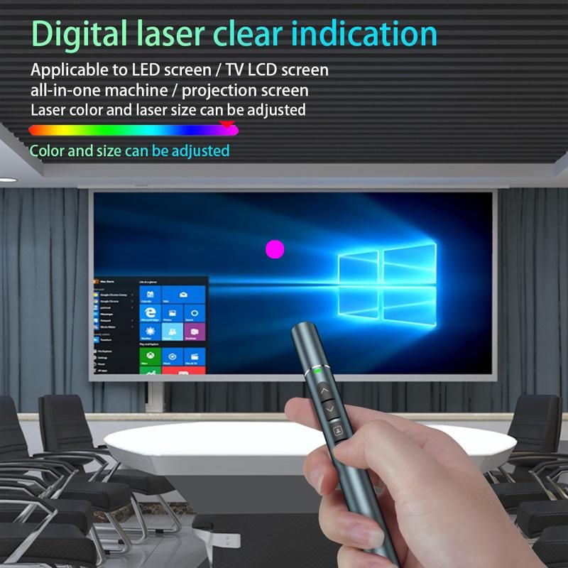 H108 Digital Laser Pen Magnifier Spotlight Turning Page Draw On Screen PPT Clicker PowerPointer Wireless Presenter Controller