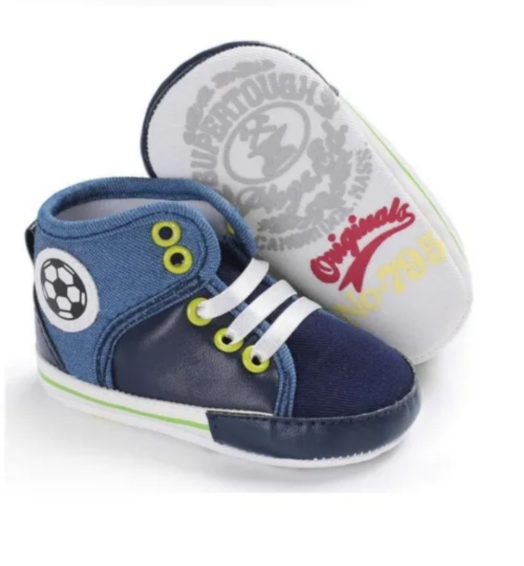 Baby Boy Football Crawler Prewalker  Shoe (blue)