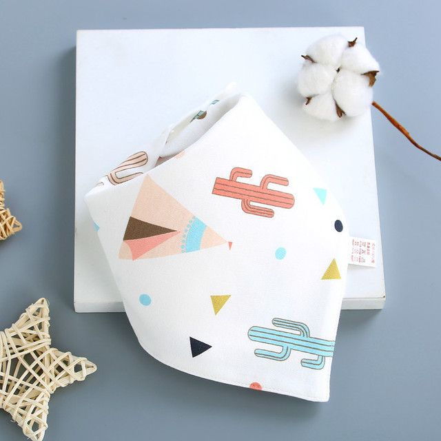 2PCS Baby Bibs Triangle Double Cotton Bibs