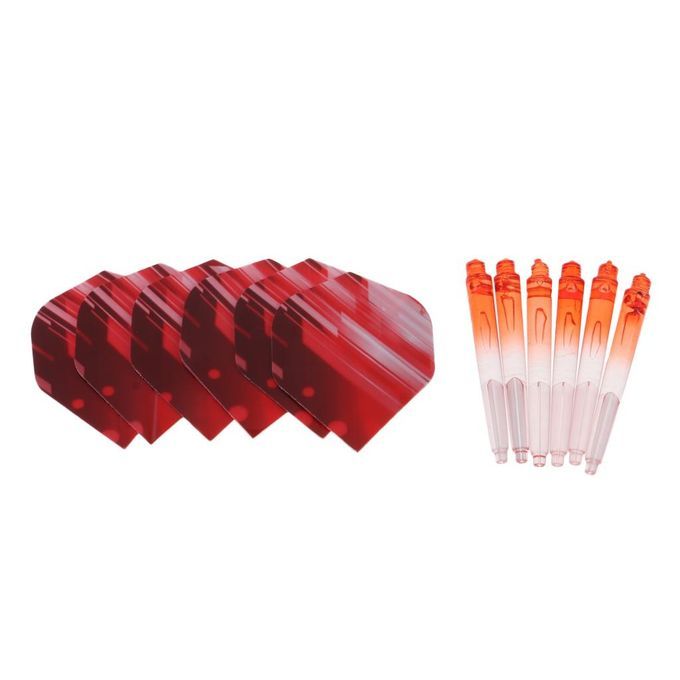 Shaft  Flights With Matching Darts Stems Tool Accessories Lot Of Red