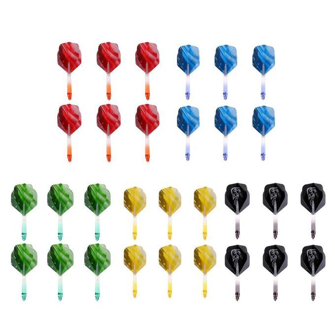 Shaft  Flights With Matching Darts Stems Tool Accessories Lot Of Red