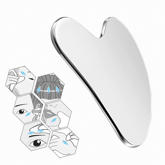 Stainless Steel Gua Sha And Face Roller Set For Face