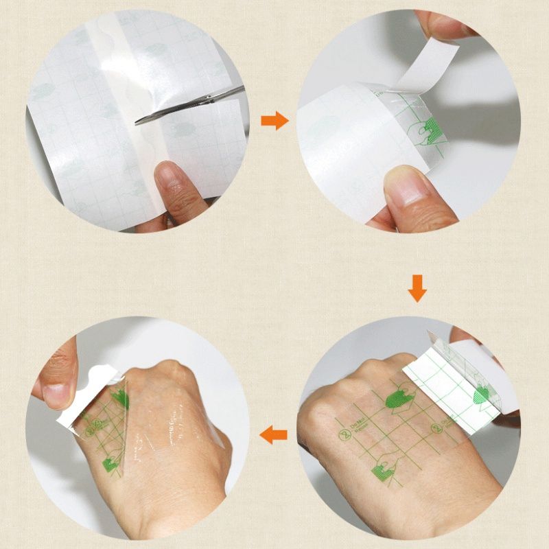 Practical Tape Bandage Wound Roll Dressing PU Transparent Waterproof Adhesive Aid First 1Roll Quality High Film Fixation