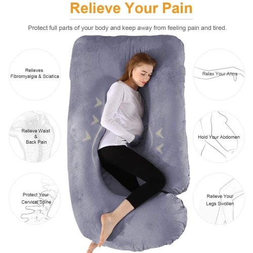U Shaped Body Pillow - 2 -in- 1 - Full Body Pillow - 55"