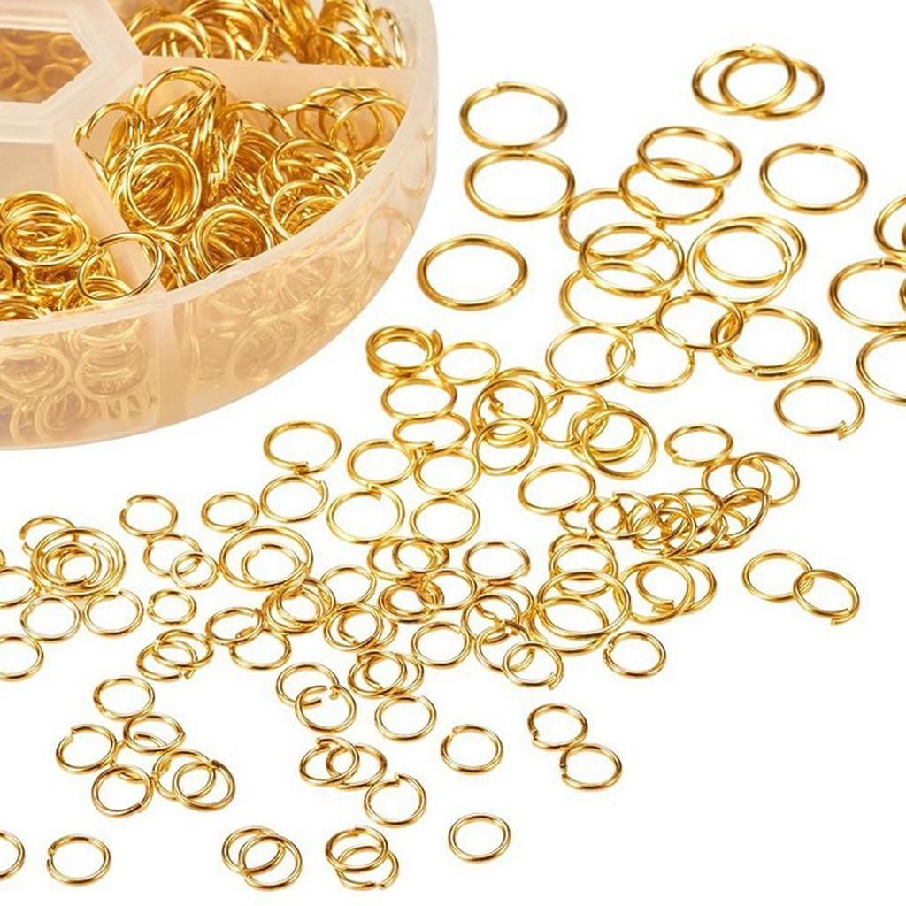 Open Jump Rings 3mm-10mm 1450pc Box Set For Jewelry Making Gold