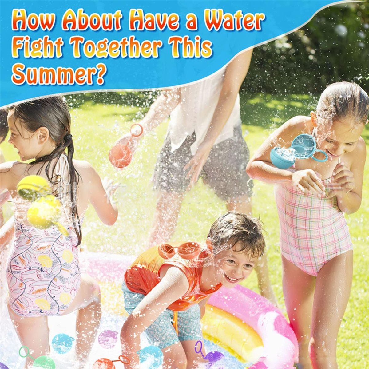 Quick-fill Silicone Water Splash Balls Reusable Pool Toys for Summer Orange