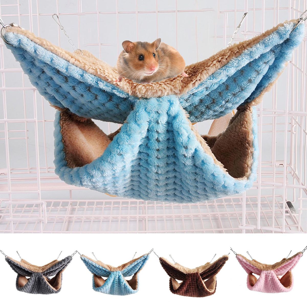 Hamster Den Ferret Rat Squirrel Plush Bed Sleeping Bag Blue