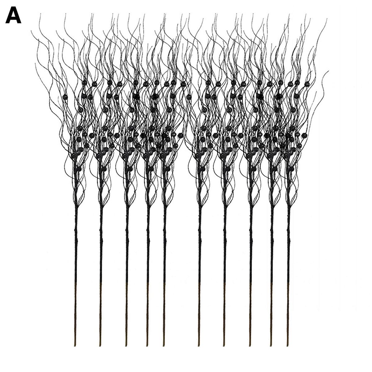 Reusable Halloween Floral Accents 10 Pcs Festive Autumn Berry Stems Black