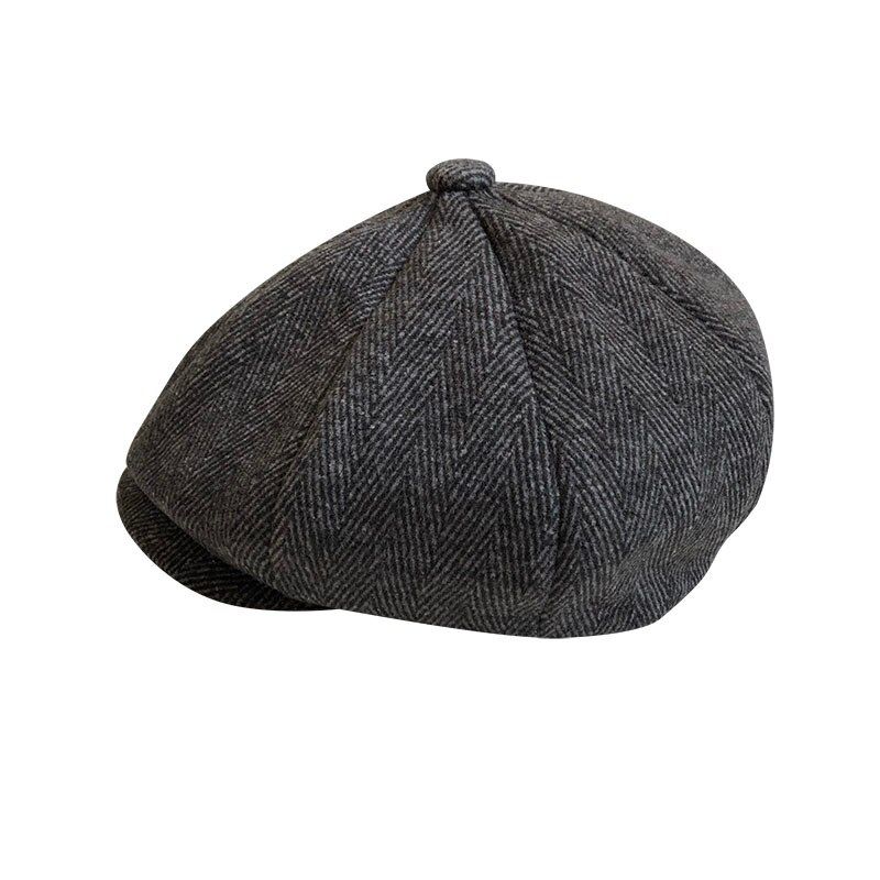 Tommy Shelby Men Berets Top Grade Vintage Herringbone Octagon Winter Cap Gatsby