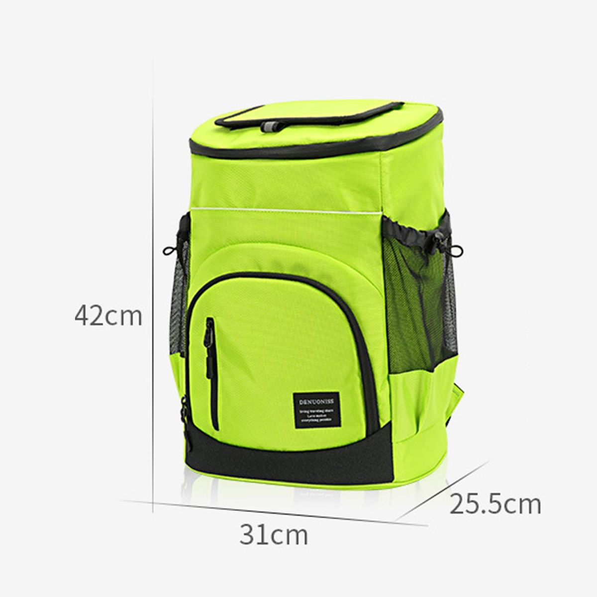 Insulated Cooler Backpack Large Capacity Bag Men Women Leakproof Green