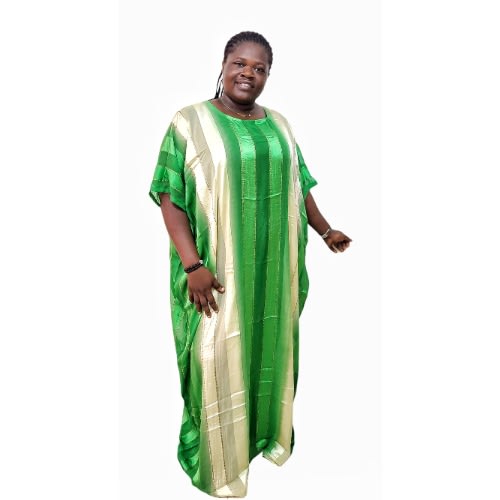 Lemon Green/cream Stripe Stoned Boubou