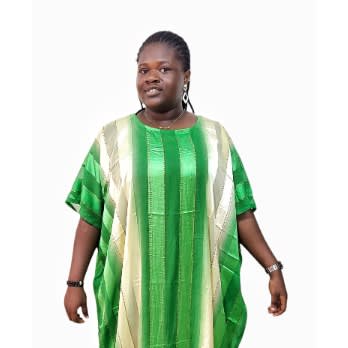 Lemon Green/cream Stripe Stoned Boubou