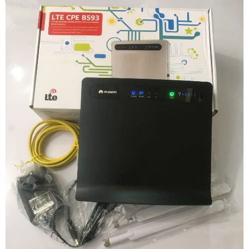 B593 Universal 4G LTE Indoor Router With 2 Antennas With 4 LAN & Telephone Ports For All Networks