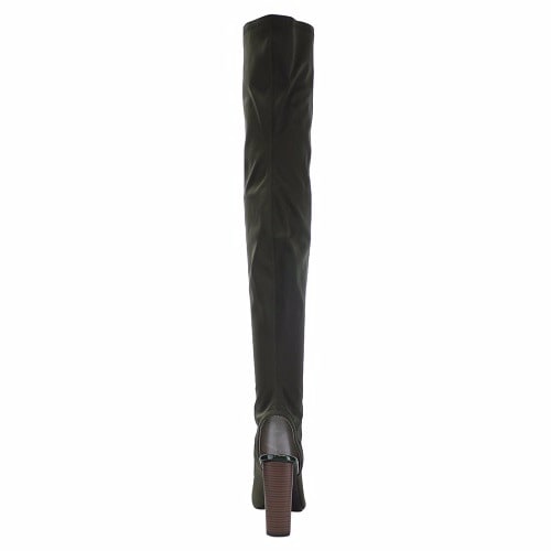 Over The Knee Thigh High Heel Boots - Olive Green