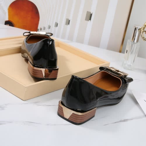 Buckle Low Heel Slip-On Cover Shoe - Black