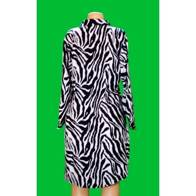 Zebra Print Shirt Dress