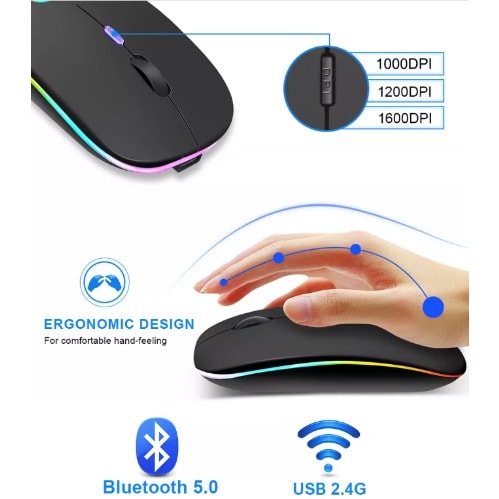 Led Gaming Rechargeable Wireless Mouse