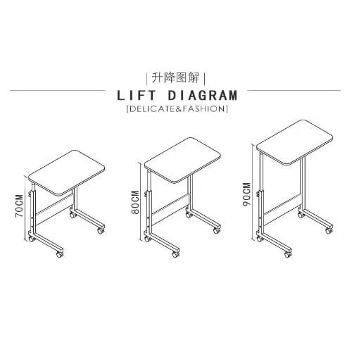 Laptop Table With Wheel- Black