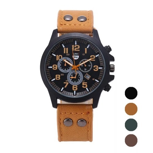 Classic Waterproof Leather Strap Watch