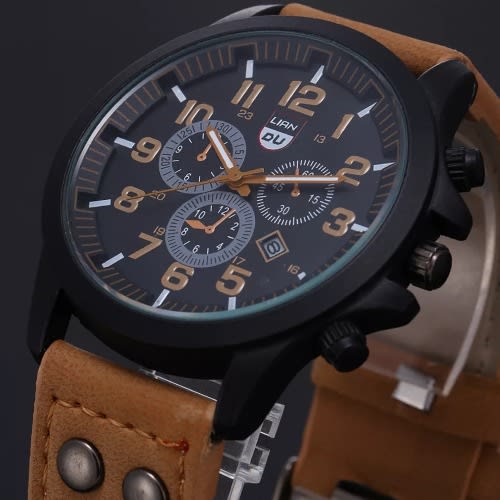Classic Waterproof Leather Strap Watch