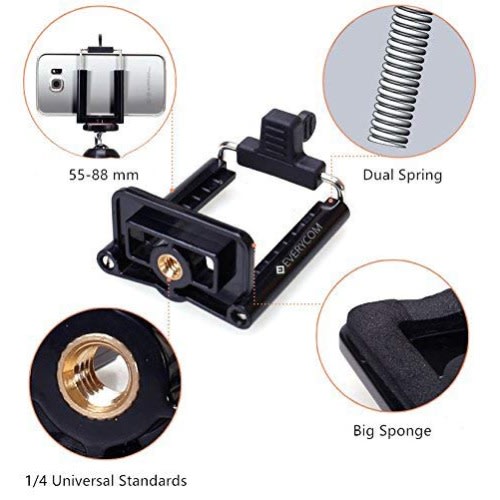 U-type Mobile Phone Holder Clip Bracket For Monopod Tripod Stand Mount