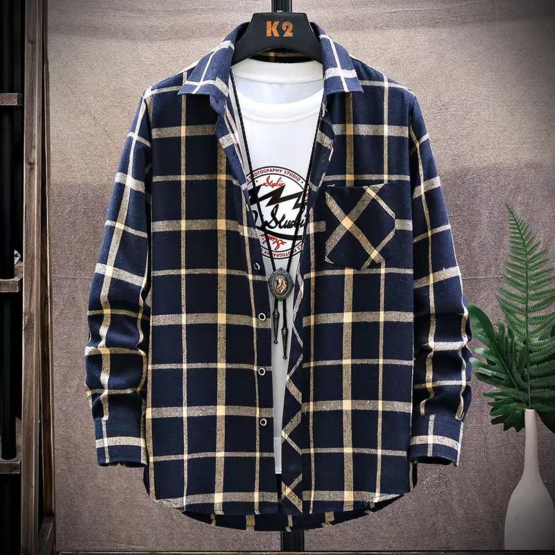 {MijaGrace} Men's Casual Flannel Checkered Shirt - Brown