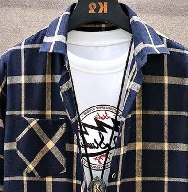 {MijaGrace} Men's Casual Flannel Checkered Shirt - Brown