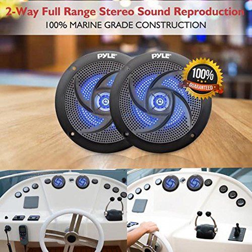 LowProfile Waterproof Marine Speakers  100W 4 Inch 2 Way 1 P
