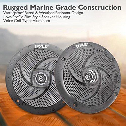 LowProfile Waterproof Marine Speakers  100W 4 Inch 2 Way 1 P