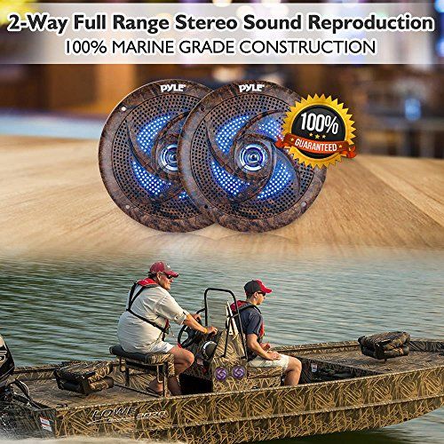 Pyle PLMRLE64DK Waterproof Rated Marine LowProfile Slim Spea