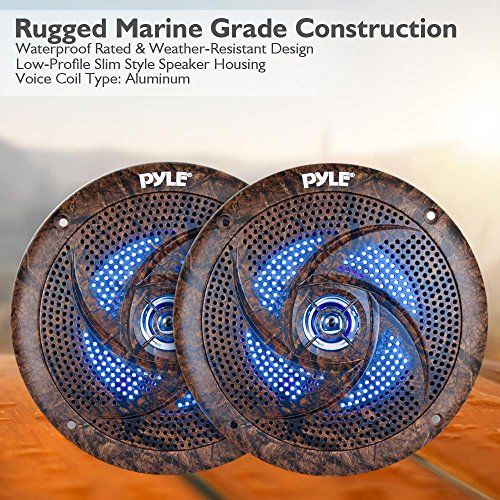 Pyle PLMRLE64DK Waterproof Rated Marine LowProfile Slim Spea