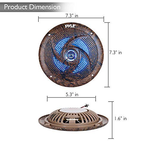 Pyle PLMRLE64DK Waterproof Rated Marine LowProfile Slim Spea