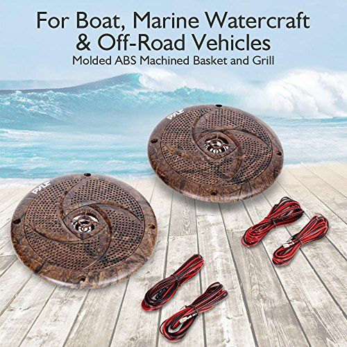 Pyle PLMRLE64DK Waterproof Rated Marine LowProfile Slim Spea