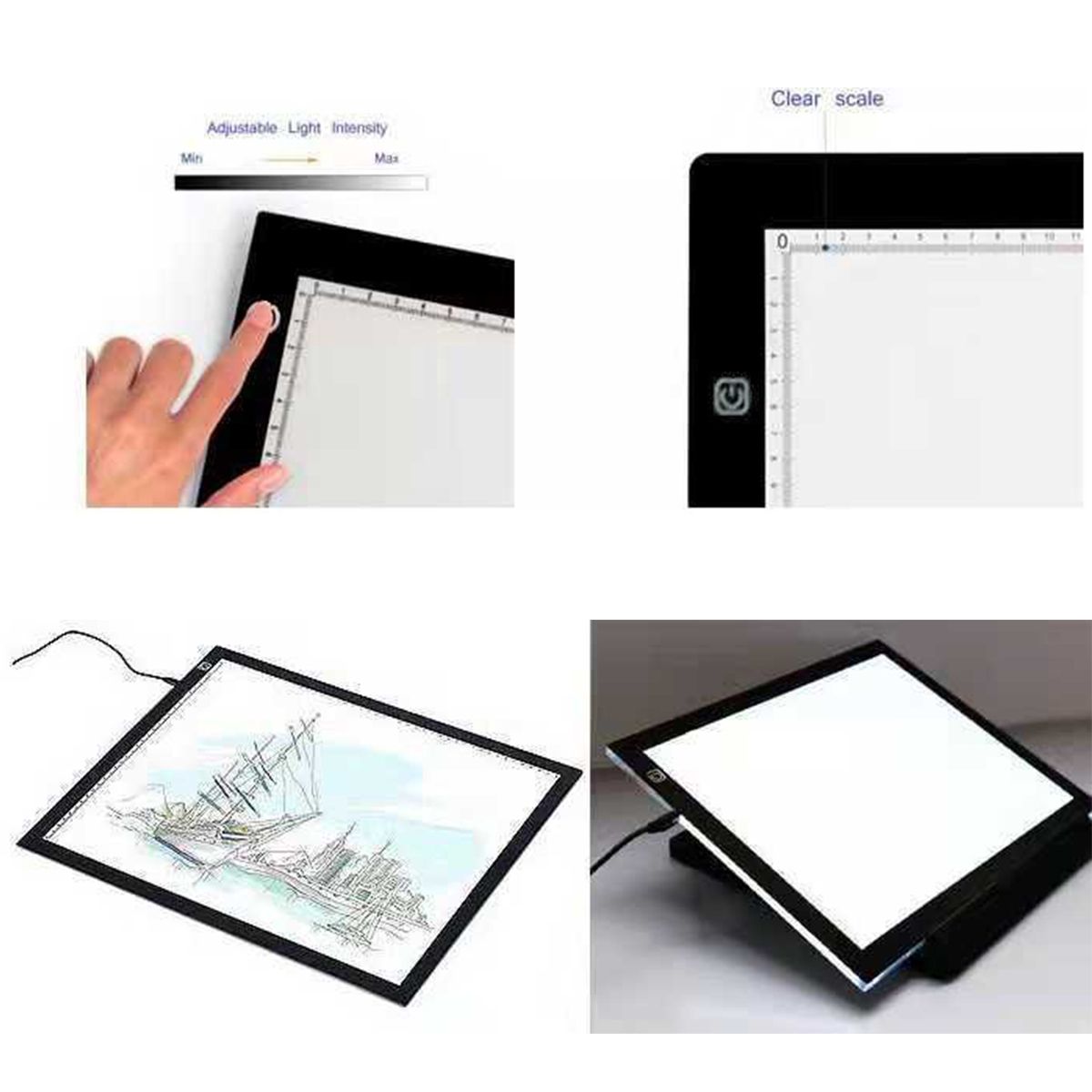 A3 A4 A5 LED Light Box Tracing Drawing Board Art Design Pad Slim Lightbox USB A4