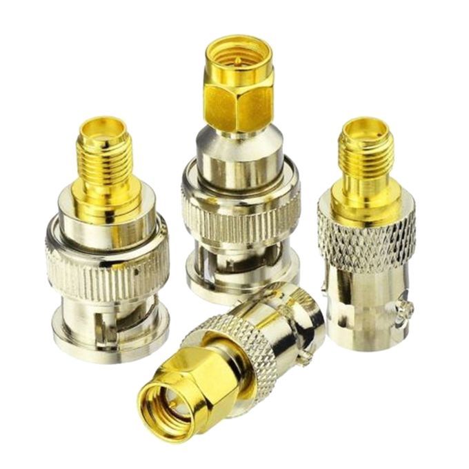 4Pack SMA To BNC Straight Coax Coaxial RF Antenna Adapter Connectors