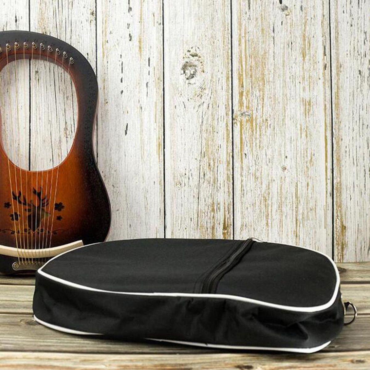 Waterproof Padded Canvas Lyre Harp Carrying Storage Bag For 10/16/19