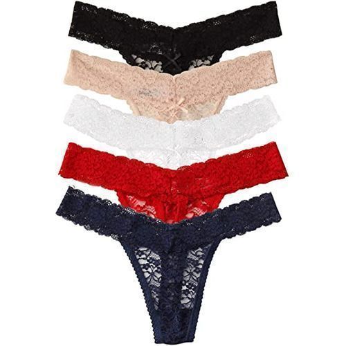 Ladies Lace Thong Briefs 4pcs