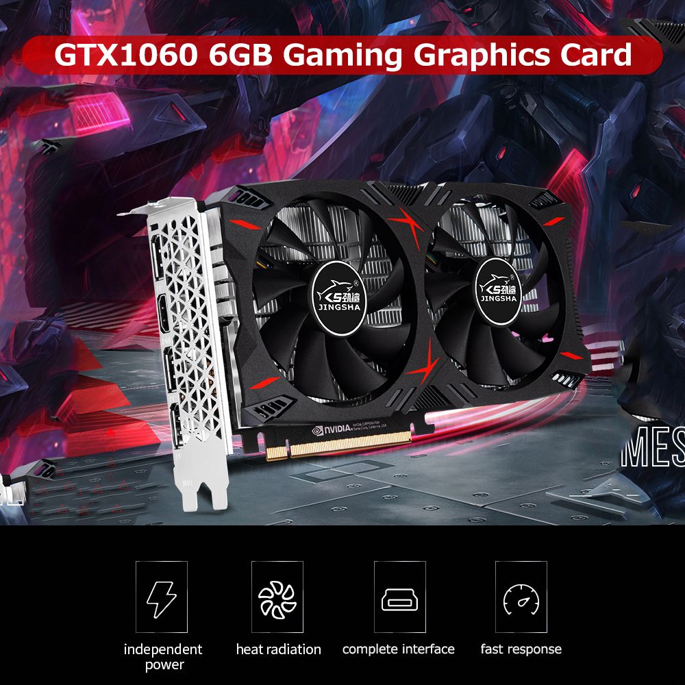JINGSHA GTX1060 6GB Gaming Graphics Card 1506MHz/2002MHz